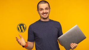 Man with laptop - Building WordPress sites