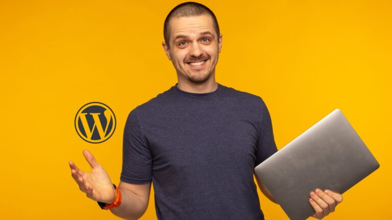 Man with laptop - Building WordPress sites